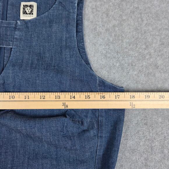 Anne Klein Dress Womens Size 4 Sleeveless Chambray Pockets - Picture 11 of 13